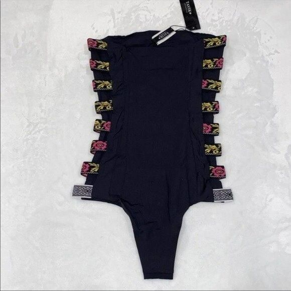 Tavik Womens Size Medium Aimee Strapless One Piece Swimsuit Black - Picture 3 of 7